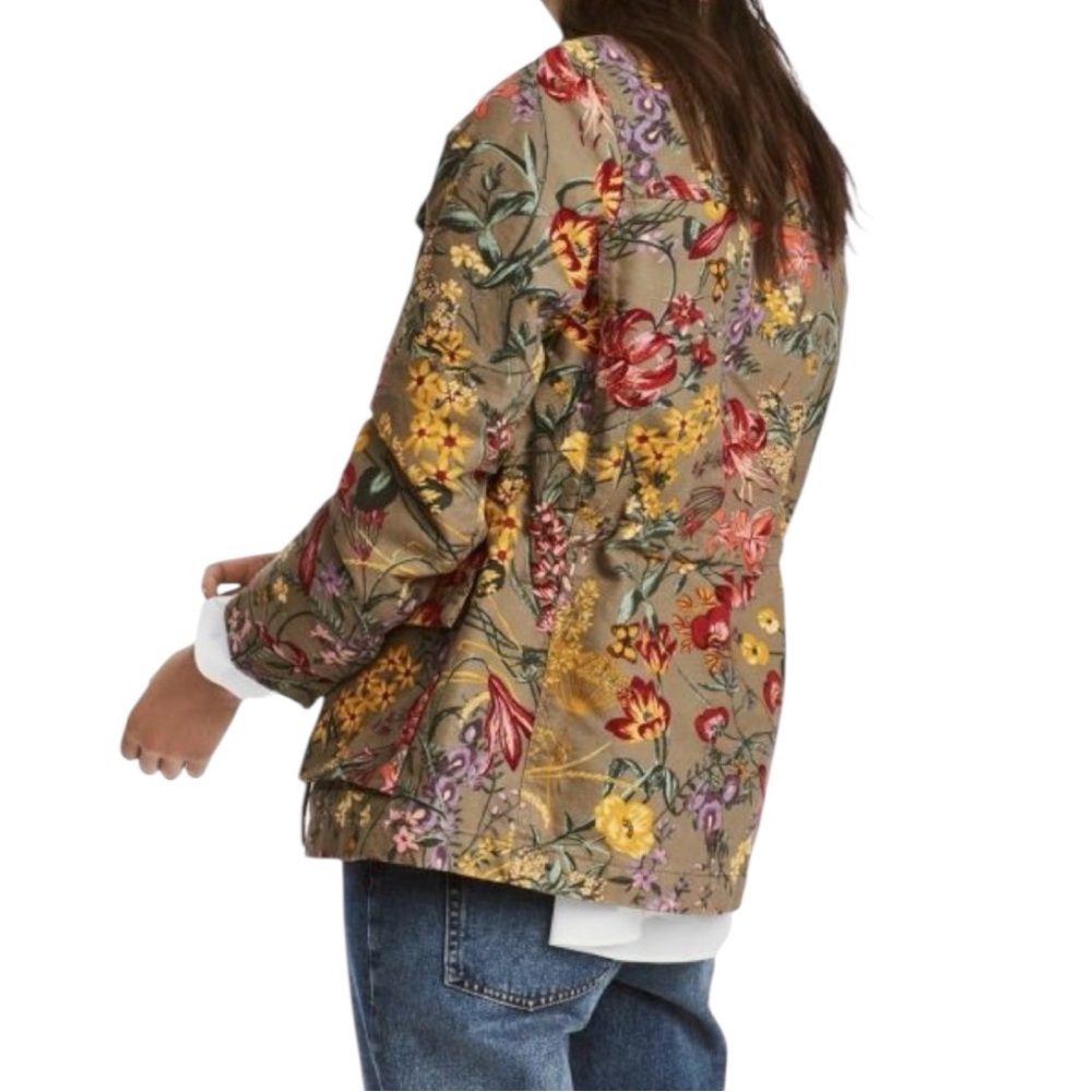 H&M Women’s Lined Utility Jacket with Floral Print Size 8 - Picture 3 of 14